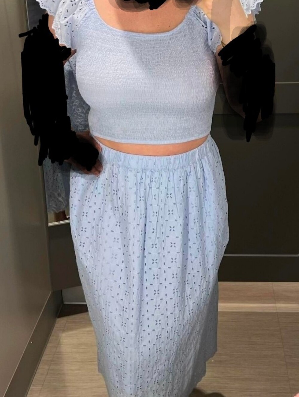 NWT Universal Thread Light Blue Eyelet Set, Sz XXL